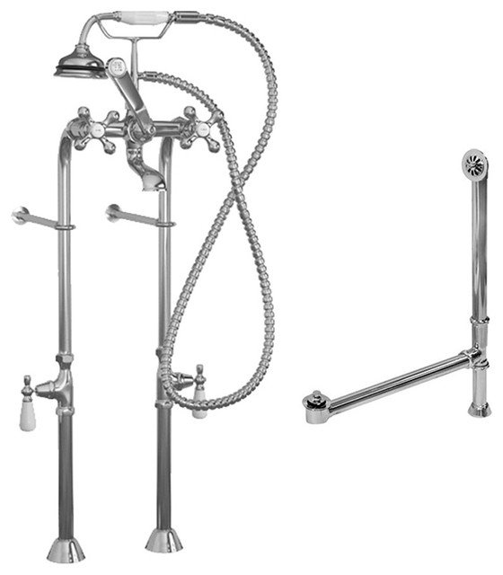 Complete Free Standing Package For Clawfoot Tub Faucet Assembly Pc
