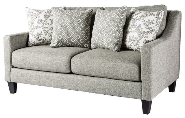 Furniture of America Shila Fabric Stain Resistant Loveseat in Light Gray