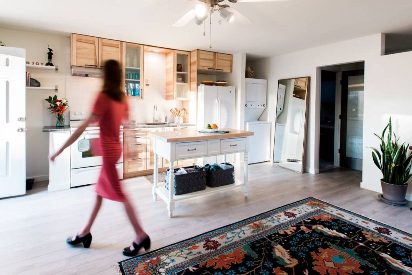 A garage to ADU remodel. We are very pleased with how much living space we were able to fit into this small space.