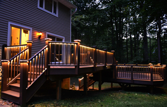 Deck with Rail Lighting american-traditional-veranda