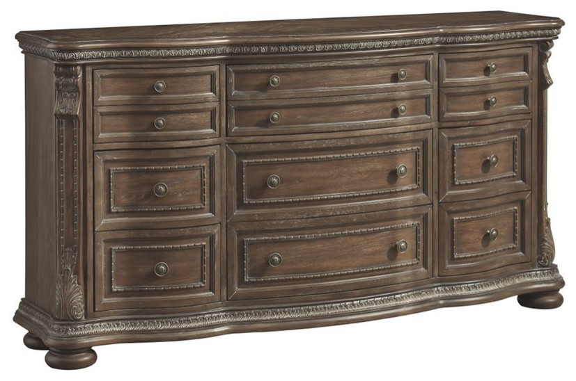 Ashley Furniture Charmond 9 Drawer Dresser in Brown