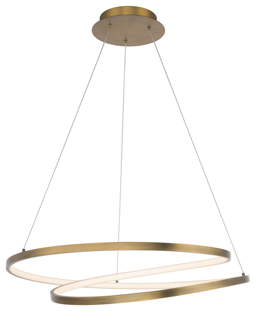 WAC Lighting PD-83128 Marques 28"W LED Abstract Pendant - Aged Brass