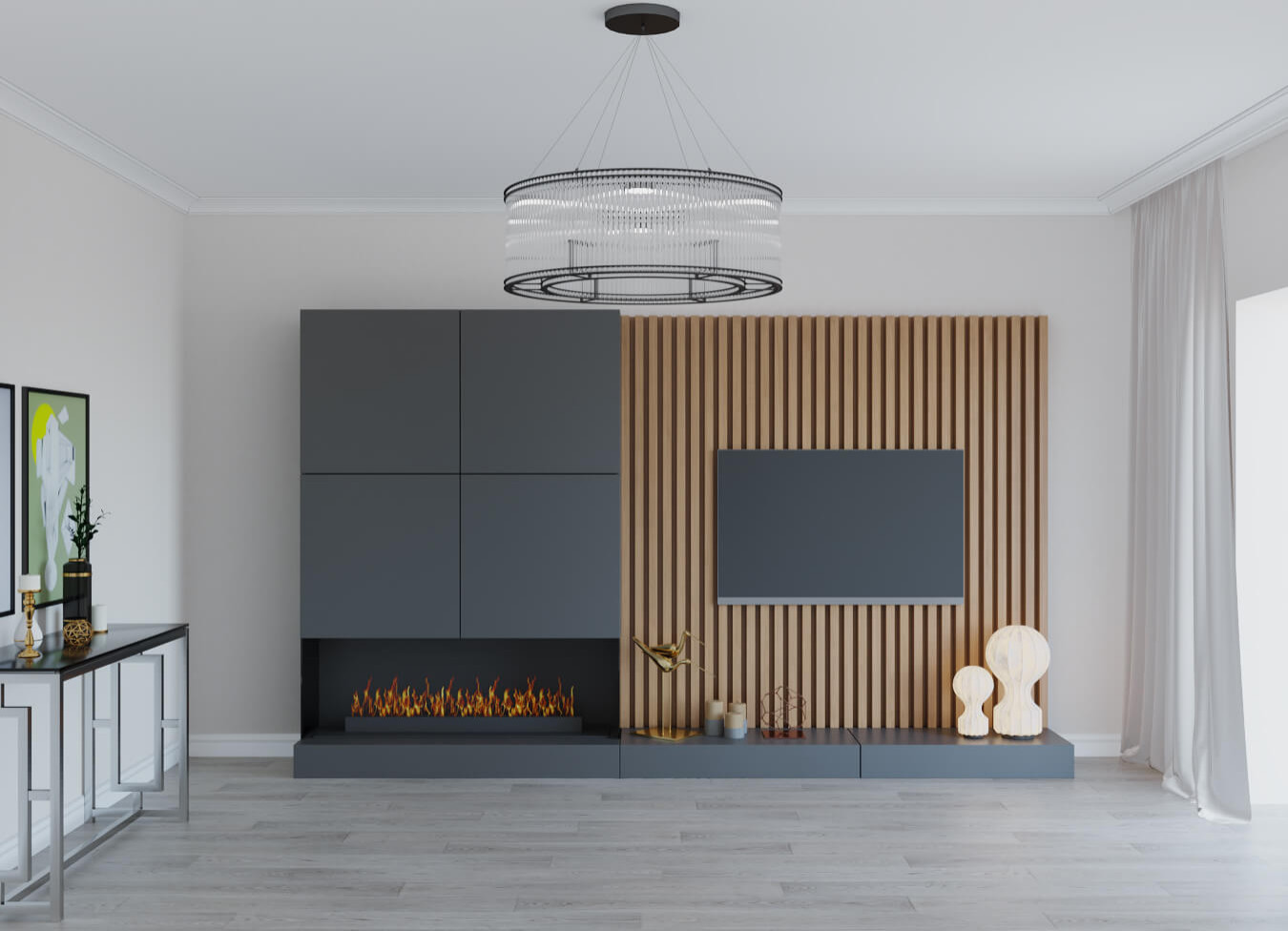 Гостиная 17,6 кв. м в современном стиле