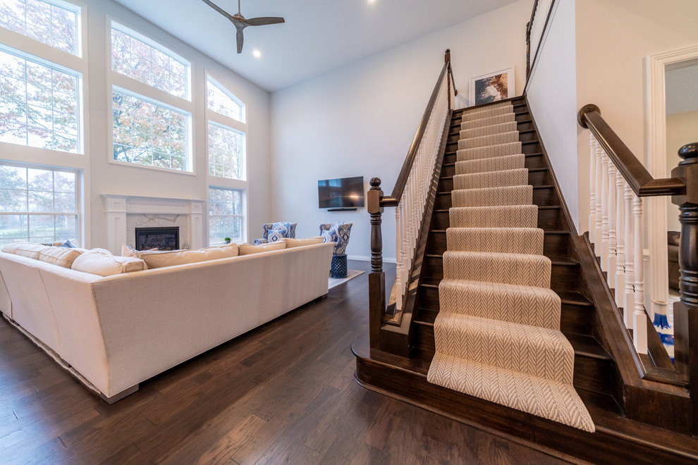 Transitional staircase photo in Cleveland