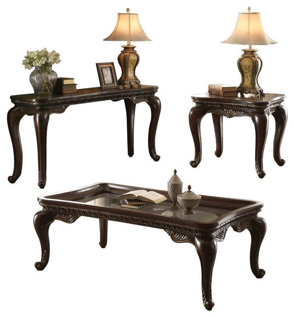 3 Piece Bautistia Country Occasional Set Tail Table End Sofa 3 Piece Bautistia Country Occasional Set Tail Table End Sofa Cherry Victorian Coffee Sets By Amoc