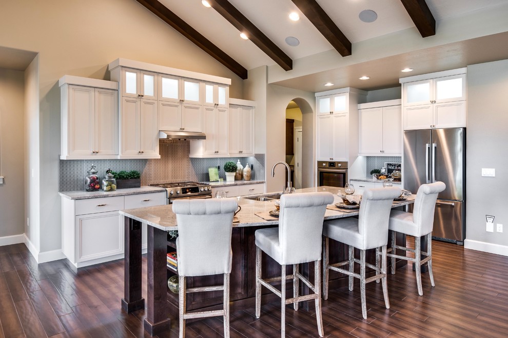 Example of a transitional kitchen design in Boise