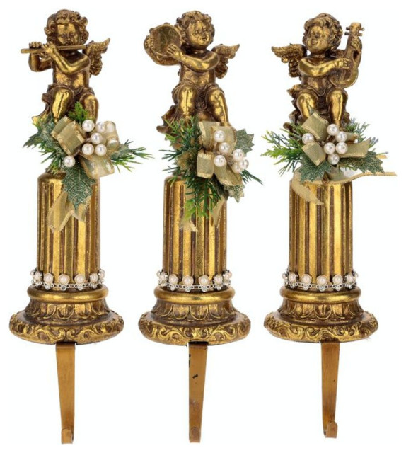 Mark Roberts 2023 Jeweled Cherub Stocking Holder 14.5'', Assortment of
