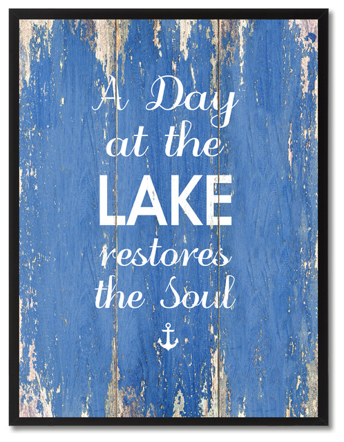 At The Lake Restores The Soul Inspirational, Canvas, Picture Frame, 13"X17"