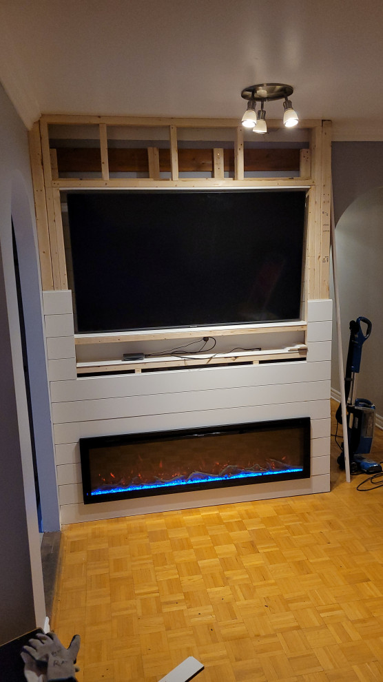 Media wall with Fireplace