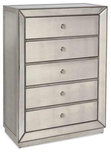 Bassett Mirror Murano Mirrored Grand Pantry Chest Contemporary