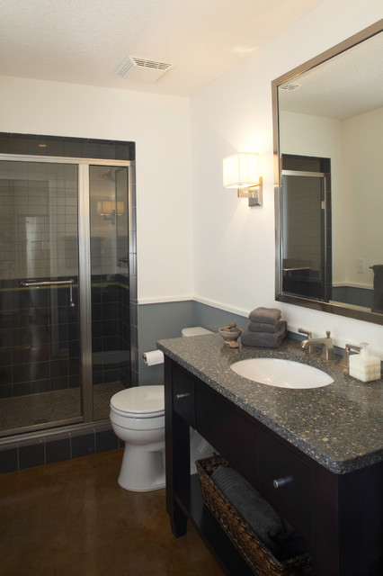 Kid-Friendly Basement contemporary-bathroom