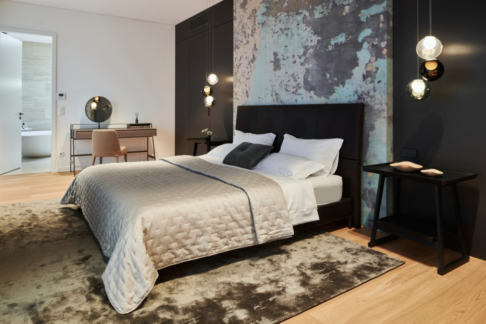 Photo of a contemporary bedroom in Berlin.