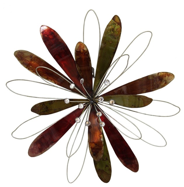 Whimsical Flower Burst Wall Decor Contemporary Metal Wall Art by