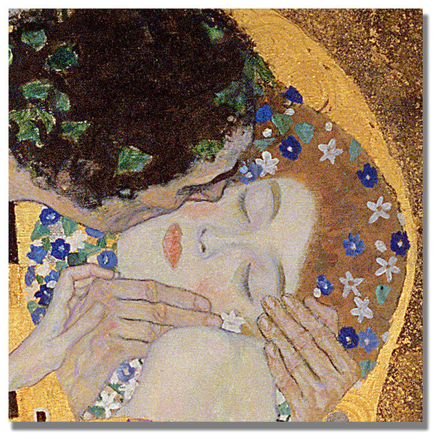 'The Kiss' Canvas Art by Gustav Klimt, 14" x 14" Traditional Prints