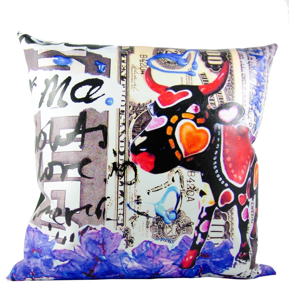 Pillow, Decorative Pillow, Faux Leather, Multicolor, Accessories, 3049L