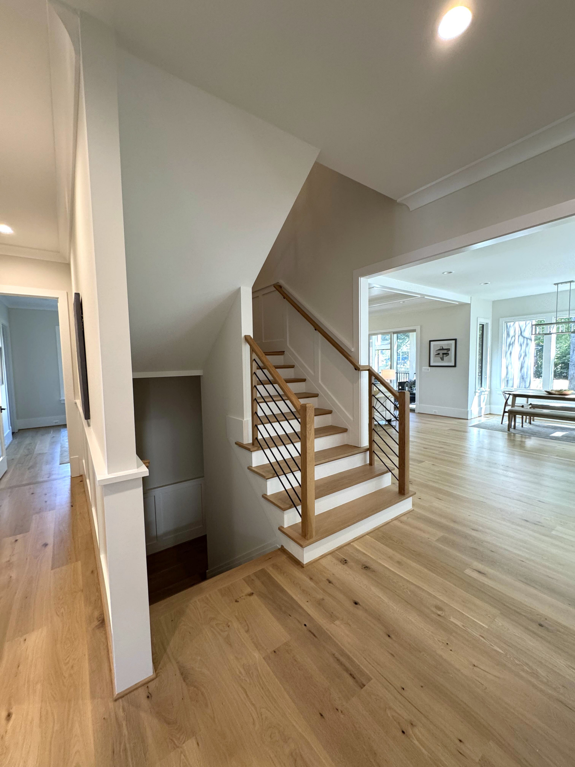 140_Modern White Oak Stair with Horizontal Bar Rail, Falls Church, VA 22043