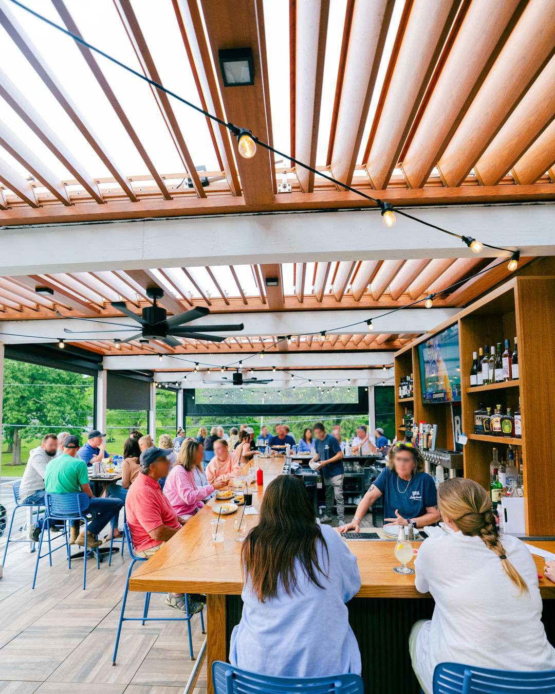 people at a outdoor bar