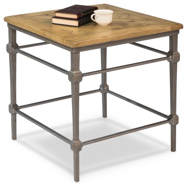 24 Sabina Set Of Two Side Table Old Reclaimed Wood Rustic Driftwood Parquet Top