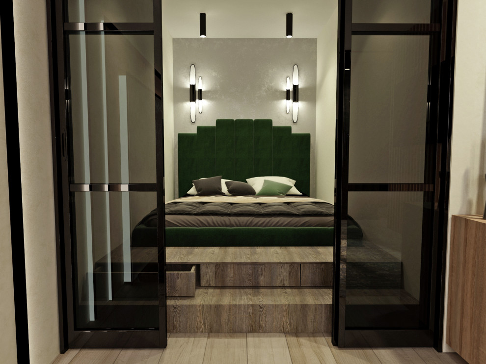 Студия 40 м2 | Зеленые акценты