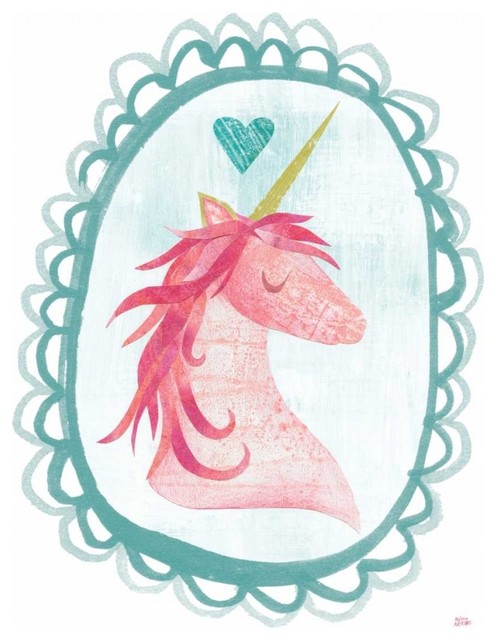 Unicorn Magic I With Border Poster Print by Melissa Averinos