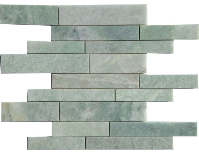 12 X12 Ming Green Random Pattern Polished Marble Mosaic 12 X12 Ming Green Random Pattern Polished Marble Mosaic Small Piece Sample