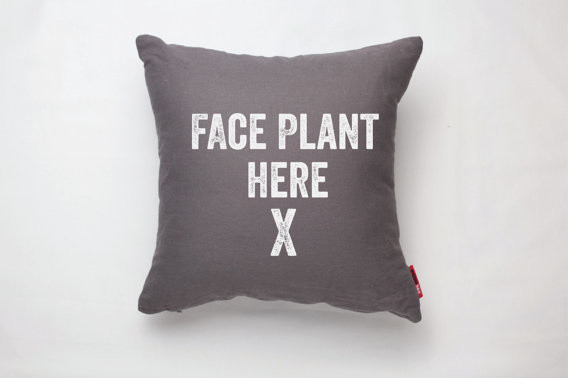 Face Plant Modern Decorative Throw Pillow by Posh 365