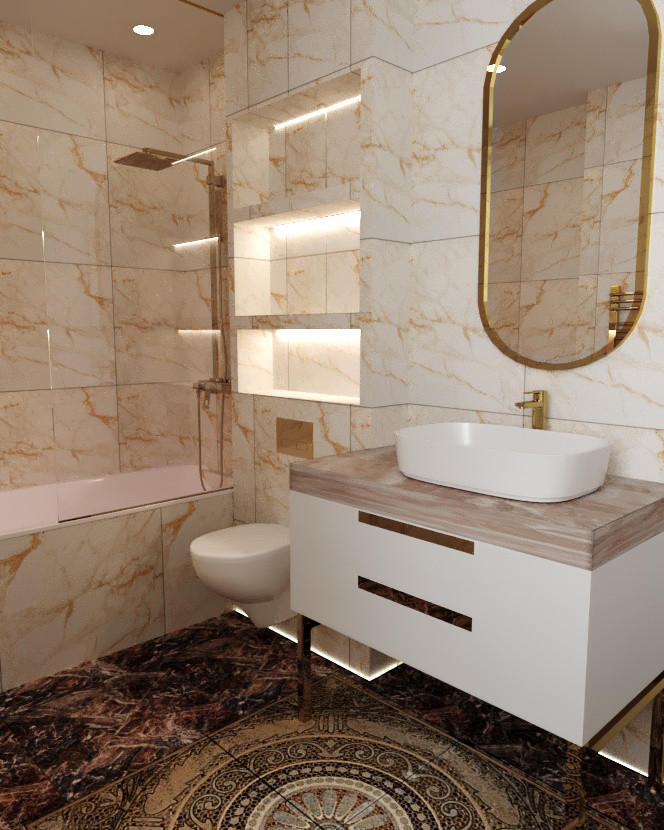 Санузел в стиле арт-деко 5,4 кв