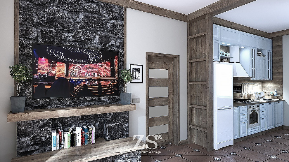 коттедж Луговое, кухня гостиная