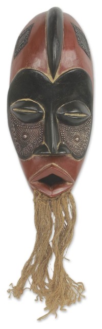 Novica Jungle Spirit African Wood and Jute Mask - Tropical - Wall Accents -  by NOVICA | Houzz