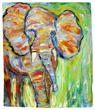 Wild Elephant Throw Blanket, 80"x60"