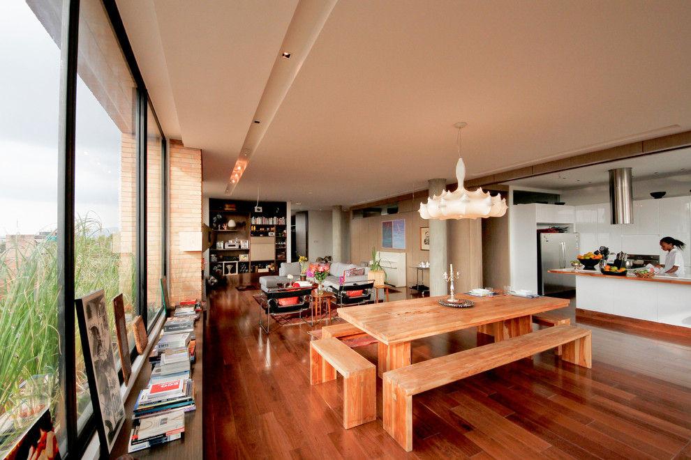 Inspiration for a contemporary open plan dining in Other.