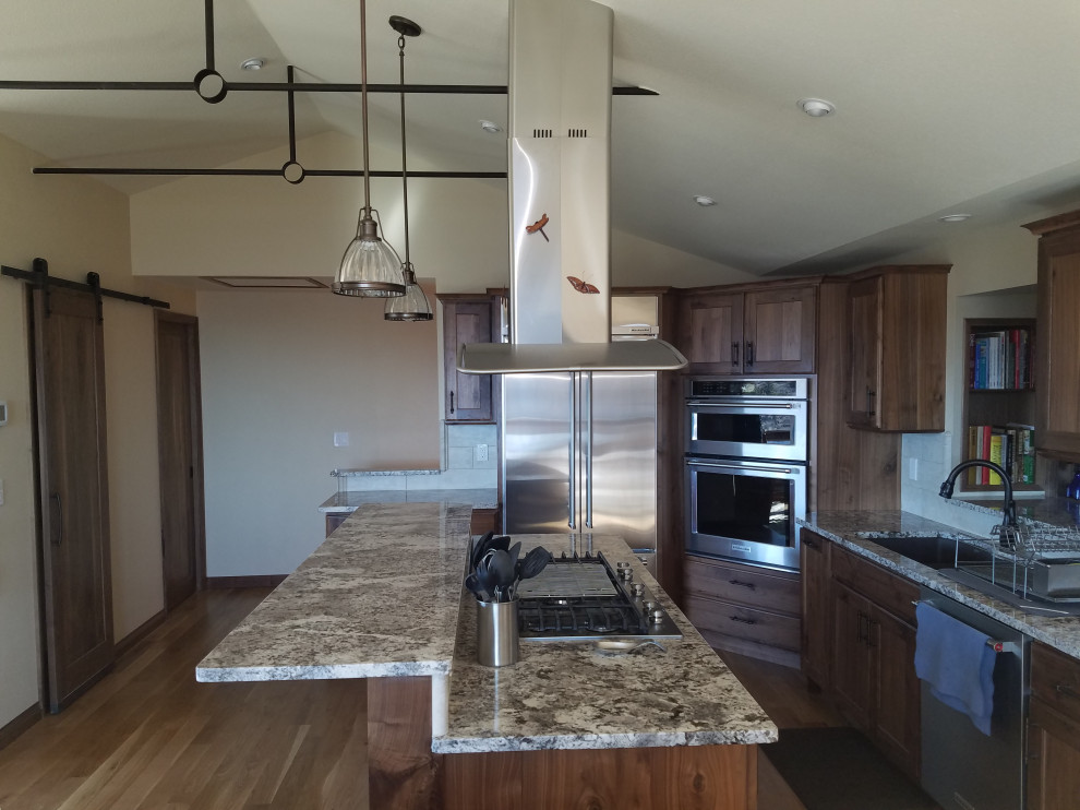 Example of a mountain style kitchen design in Denver