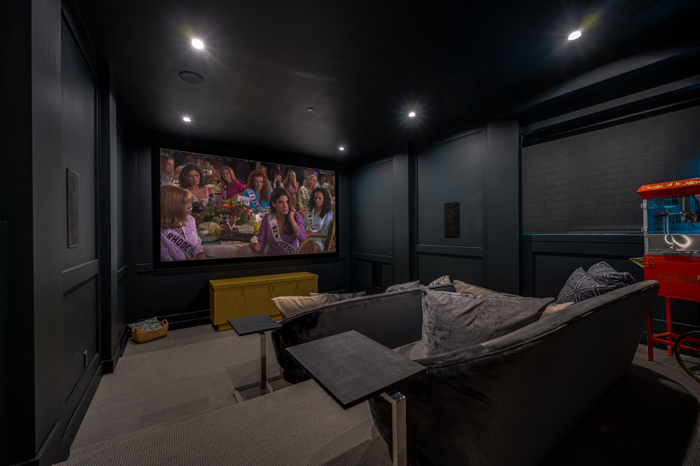 Inspiration for a country home theatre in Los Angeles.