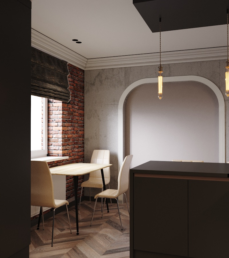 Кухня в стиле лофт для загородной жизни