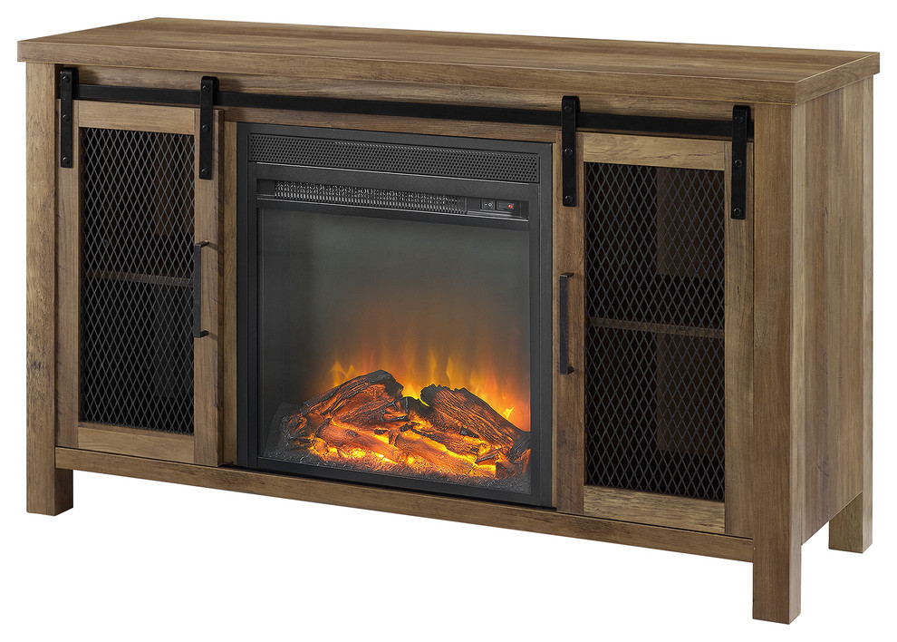 48" Rustic Farmhouse Fireplace TV Stand Farmhouse Entertainment