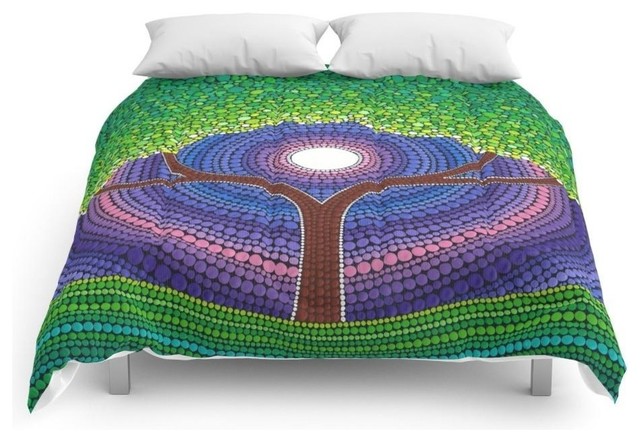 Happy Tree Of Life Comforter Contemporary Comforters And