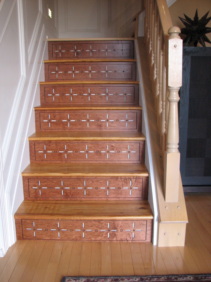 Decorative Stair Risers Traditional Staircase Cincinnati by One