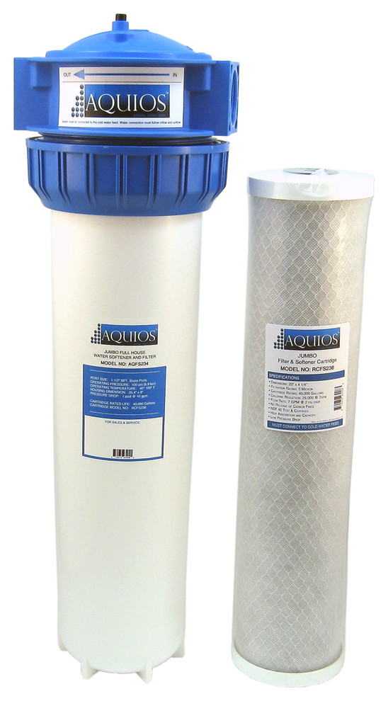 Aquios Jumbo Salt Free Water Softener and Filter System, Low-VOC