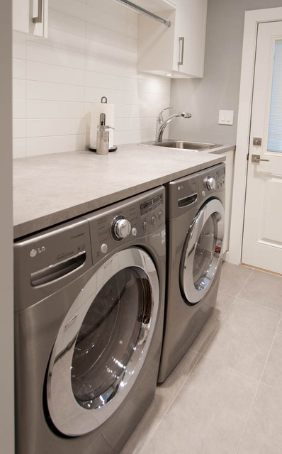 Updated Bright Kitchen & Laundry Room contemporary-laundry-room