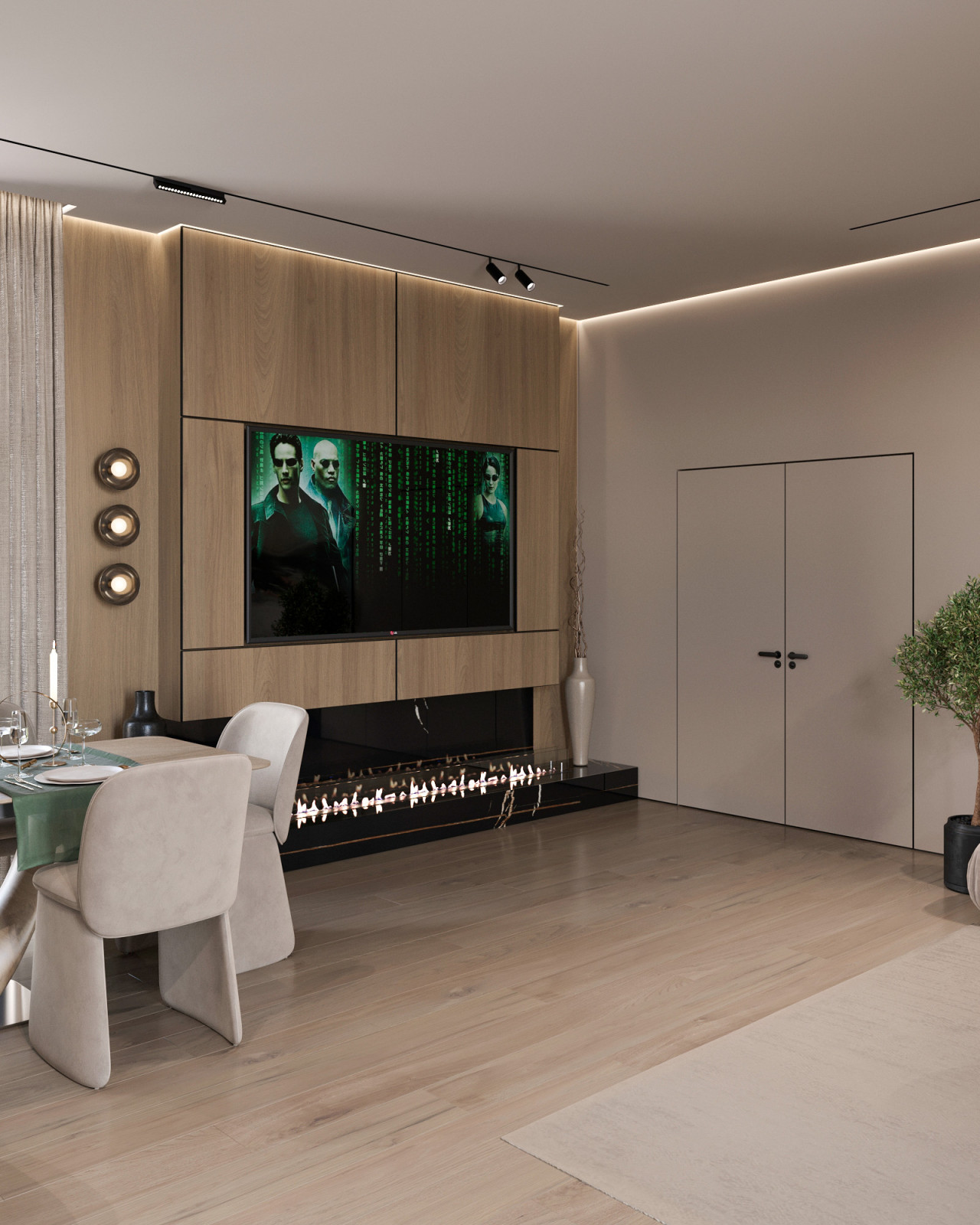 Кухня гостиная в коттедже