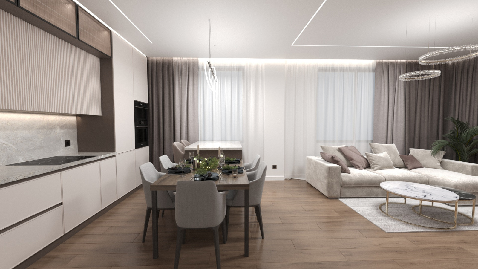 Проект 3-ком. квартиры для молодой пары