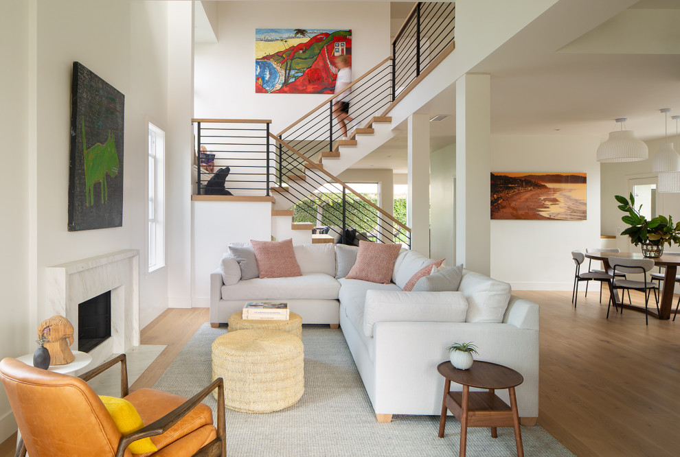 This is an example of a beach style living room in San Diego.