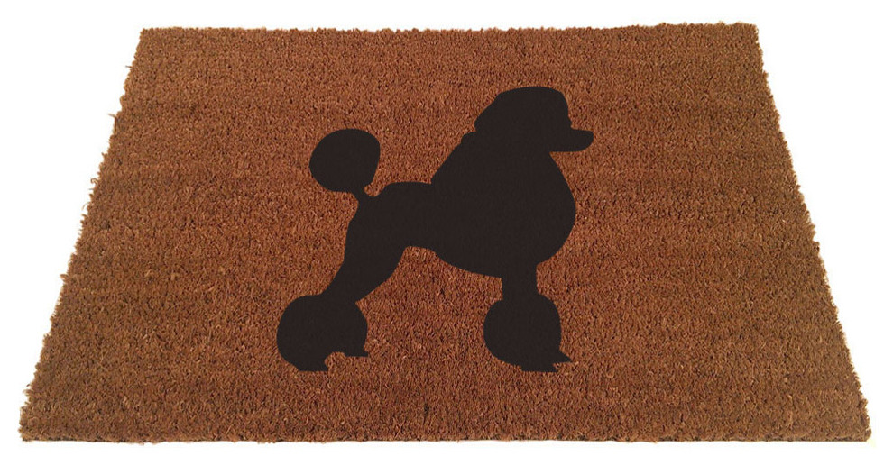 Poodle Silhouette Doormat, Black, 24"x35"
