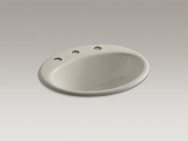 KOHLER Farmington(R) drop-in bathroom sink with 8" widespread faucet holes