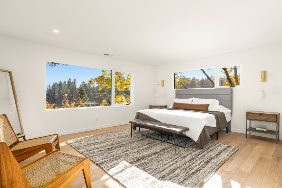 Inspiration for a contemporary bedroom remodel in Portland