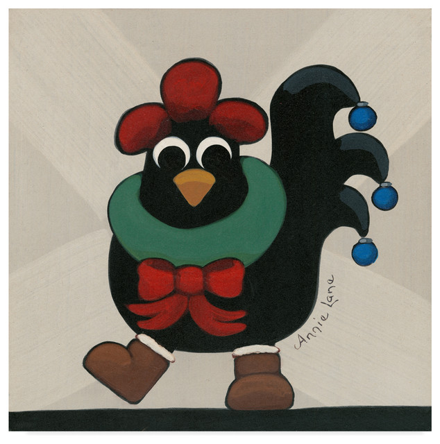 Annie Lane Merry Clucking Christmas Canvas Art Contemporary