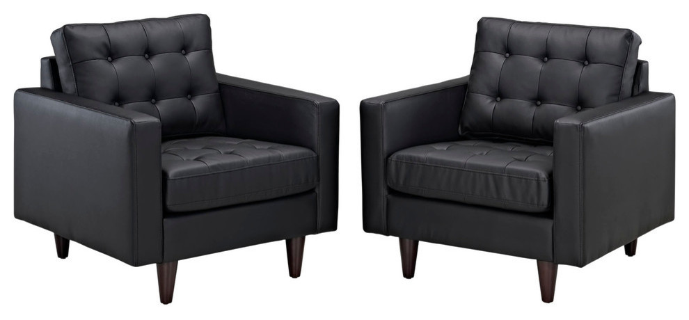 Modern Contemporary Living Room Armchair Set of 2 Black - Armchairs And ...
