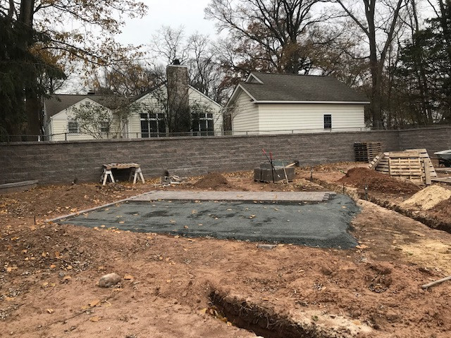 Retaining wall and patio