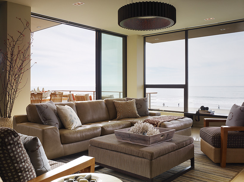 Design ideas for a beach style living room in San Francisco.