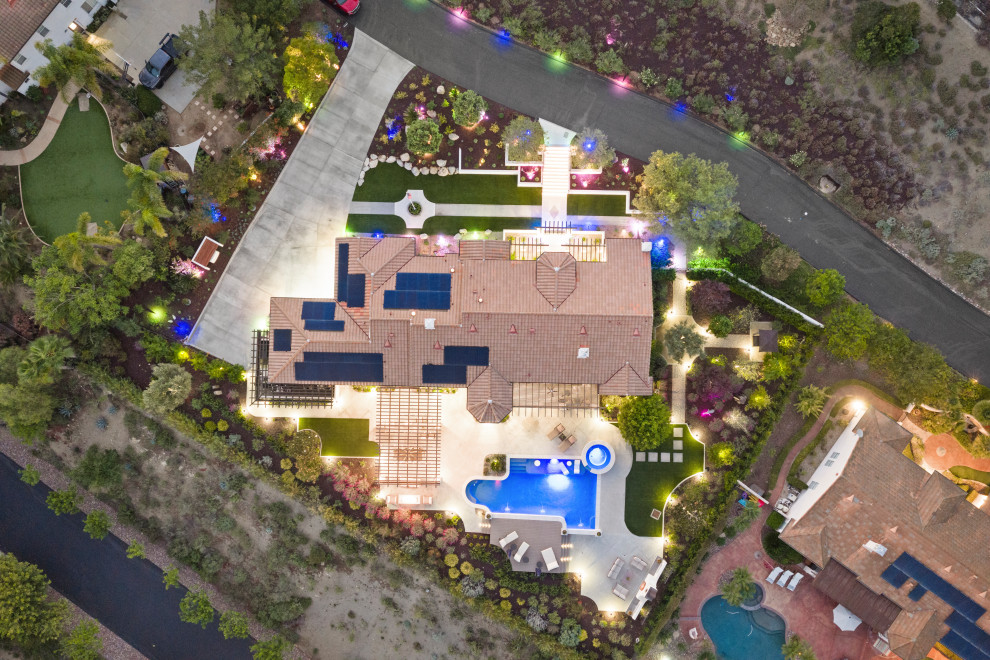 Home design - large mediterranean home design idea in San Diego